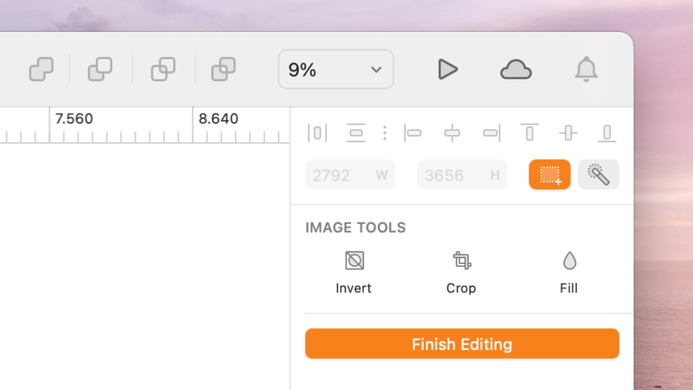 An image showing the bitmap editing tools in Sketch